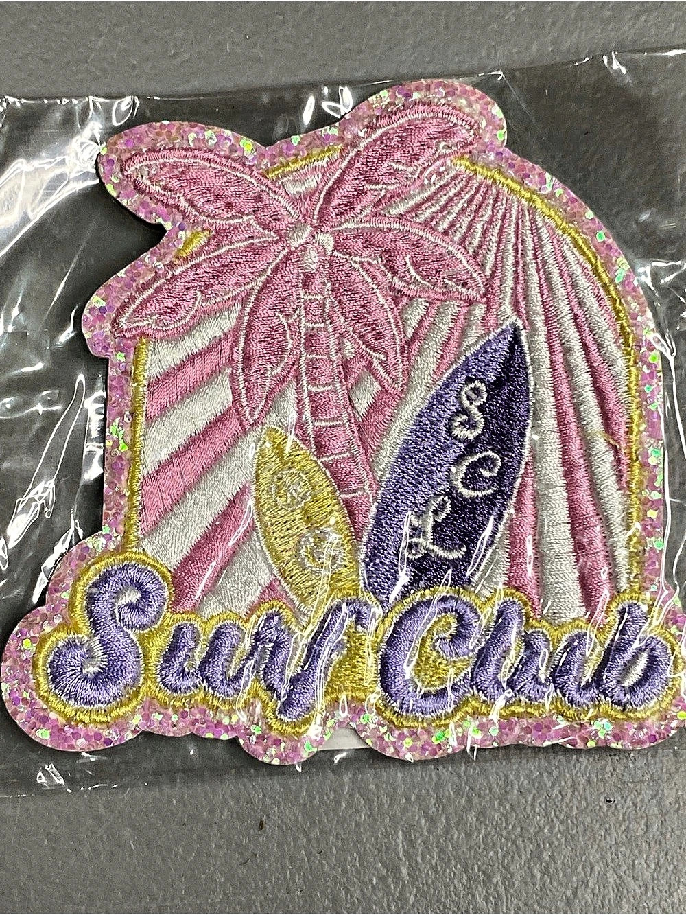 Stoney Clover Lane Embroidered Butterfly Sew-On Patch in Pink & Purple NWT